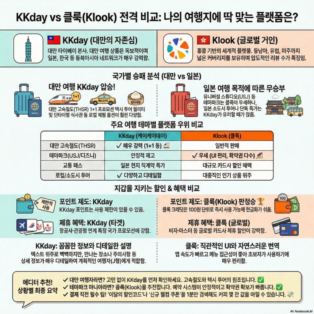 KKday vs 클룩 플랫폼 전격 비교